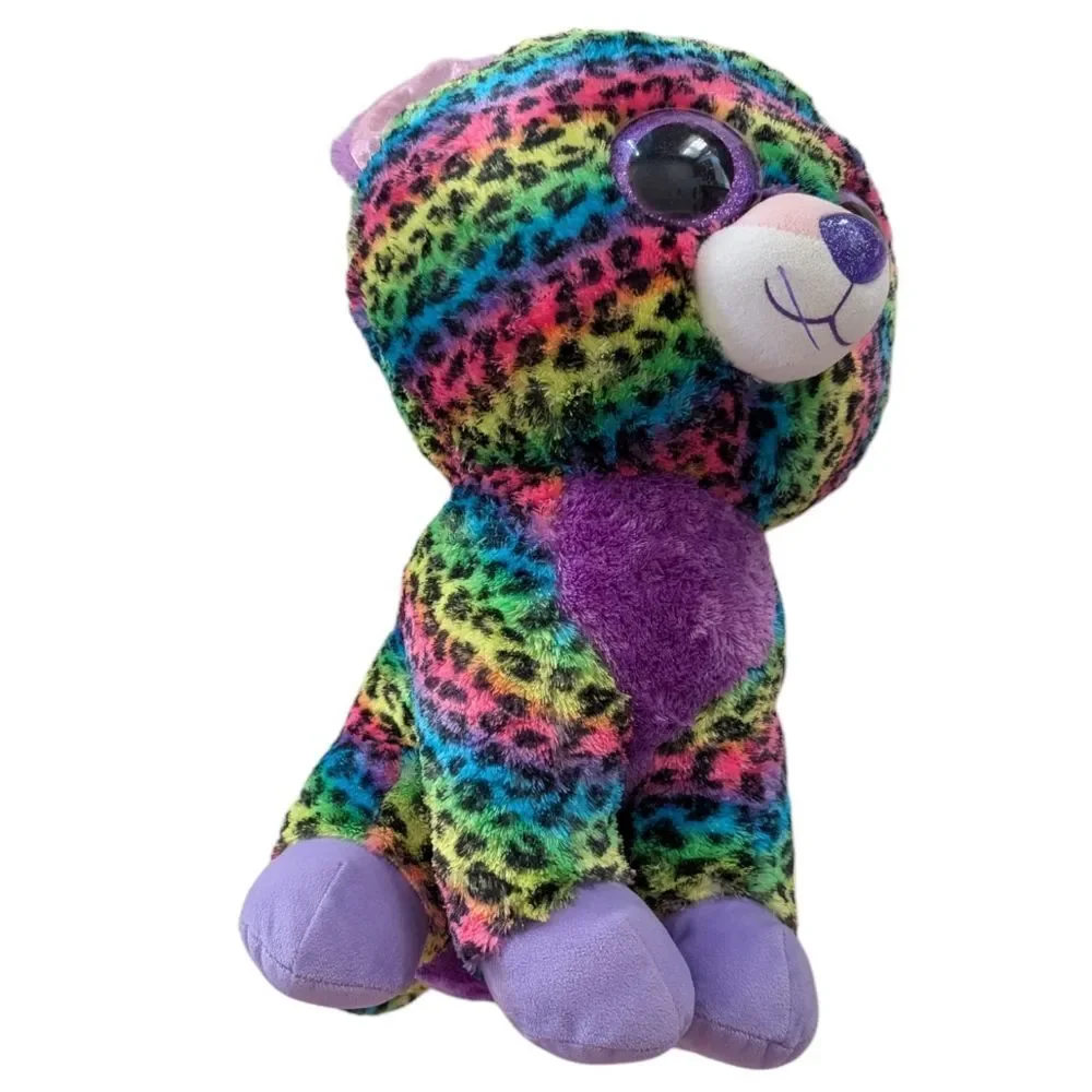 Y2K Justice Beanie Boo Trixie Jumbo Rainbow Leopard‎ Plush Toy 17